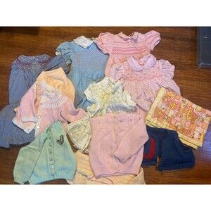 Vintage Lot Baby Girls 24 mos  Clothes B. Altman Dresses Hand Knitted Sweaters